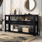 62.2'' Modern Console Table with 4 Drawers and 2 Shelves for Living Room