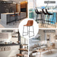 26" Counter Height Bar Stools Set of 2 Leather Barstool with Back and Metal Leg Modern Bar Stools for Kitchen Island Pub Living Room