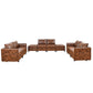 3-Piece Combination Convertible Brown Sleeper Sofa Set with Storage