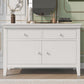 6 Pieces Traditional Style White Queen Bedroom Set With 2 Nightstands, Tall Dresser, and Wide Dresser/Cabinet/Chest with a Mirror