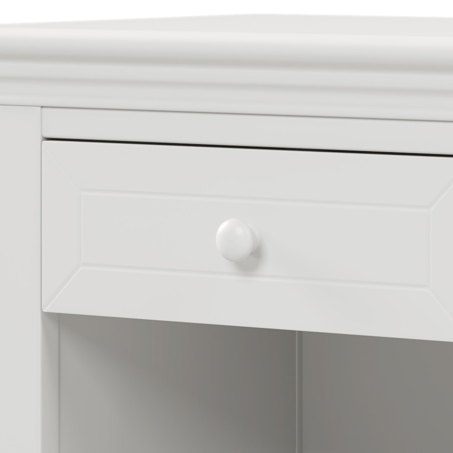 6 Pieces Traditional Style White Queen Bedroom Set With 2 Nightstands, Tall Dresser, and Wide Dresser/Cabinet/Chest with a Mirror