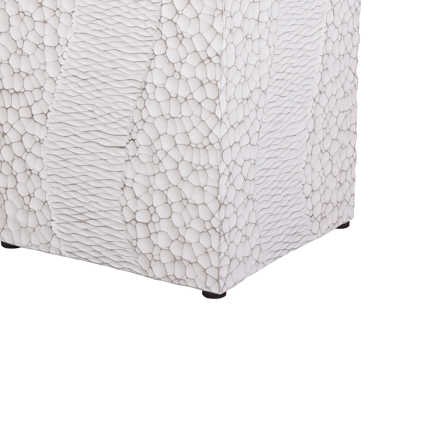 Wood-Like Stool, Side Table, End Table,  Accent Table Square, Bench Ottoman, Antique White