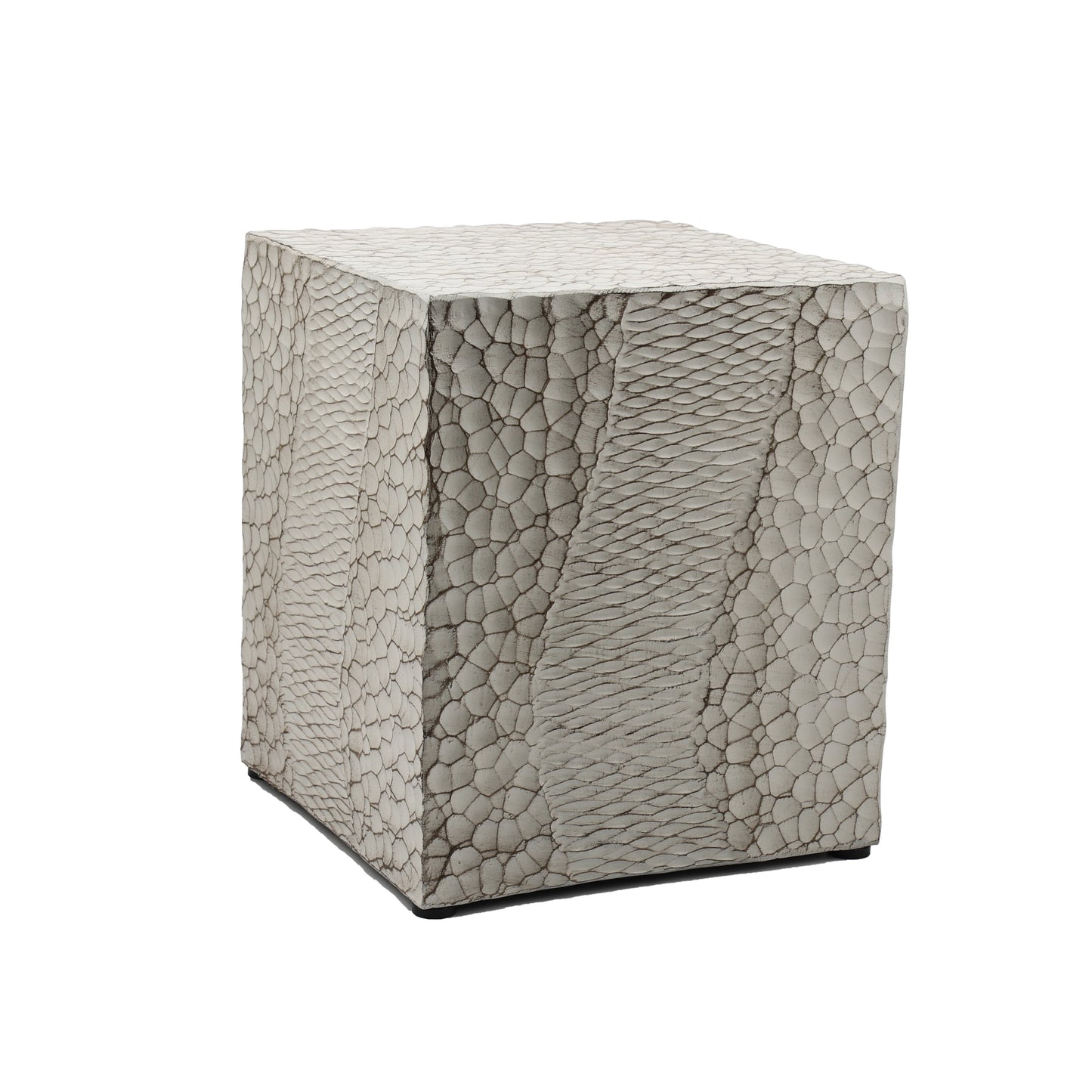 Wood-Like Stool, Side Table, End Table,  Accent Table Square, Bench Ottoman, Antique White