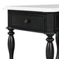 Classic Black and White End Table with Drawer and Bottom Shelf