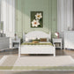 6 Pieces Traditional Style White Queen Bedroom Set With 2 Nightstands, Tall Dresser, and Wide Dresser/Cabinet/Chest with a Mirror