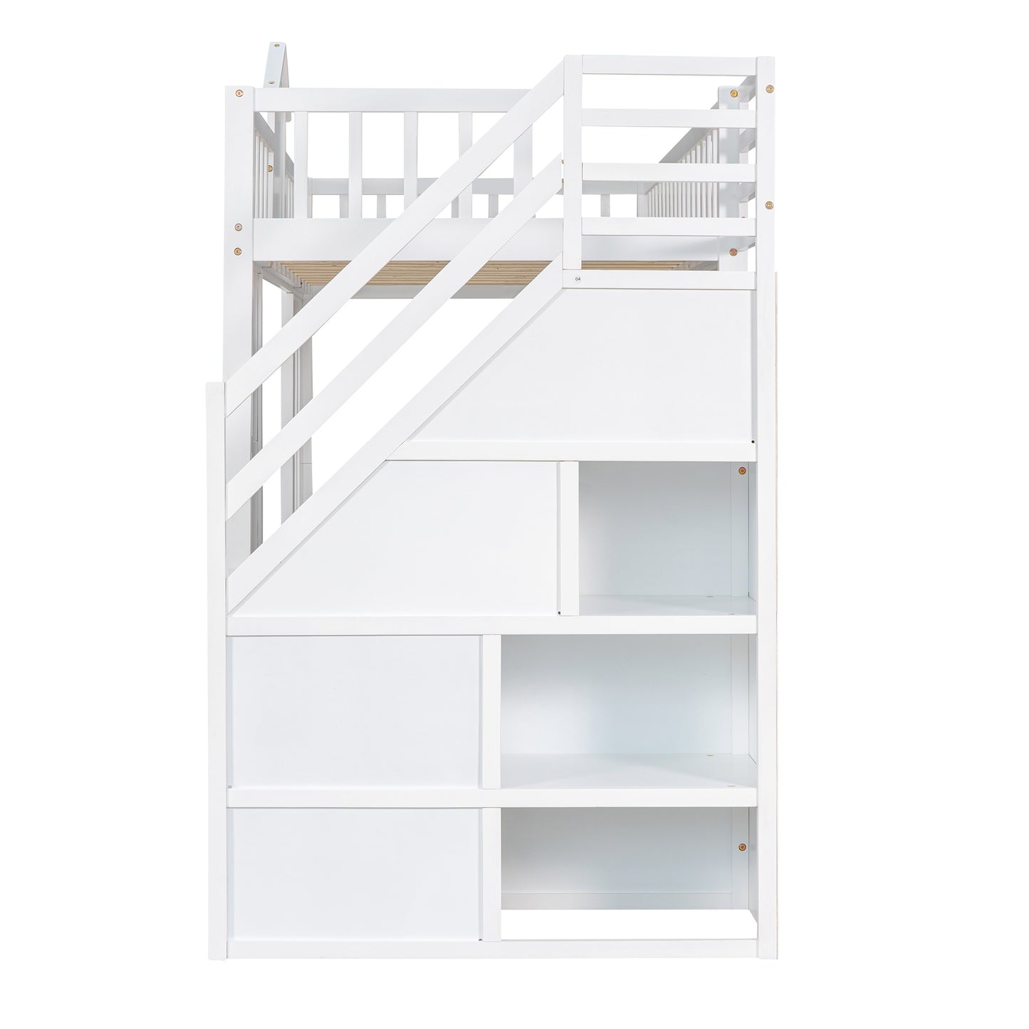 Twin-Over-Twin Bunk Bed with Convertible Picnic Style Table or Desk with 2 Drawers, White