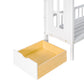 Twin-Over-Twin Bunk Bed with Convertible Picnic Style Table or Desk with 2 Drawers, White
