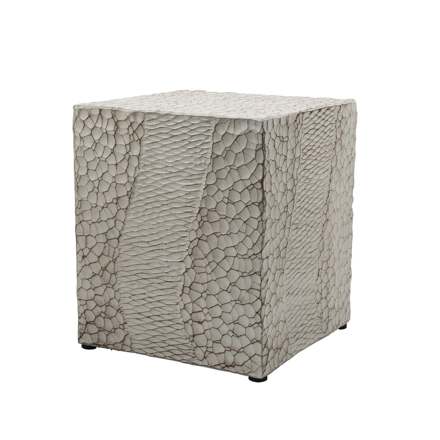 Wood-Like Stool, Side Table, End Table,  Accent Table Square, Bench Ottoman, Antique White