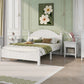 6 Pieces Traditional Style White Queen Bedroom Set With 2 Nightstands, Tall Dresser, and Wide Dresser/Cabinet/Chest with a Mirror
