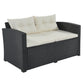 9-piece Beige Cushion and Black Rattan Outdoor Patio Sectional Sofa Set, for Garden, Backyard, Porch and Poolside