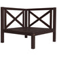 4-Piece, X-Back Sectional Patio Sofa Seating Set with Dark Brown Wood, Beige Cushions and Table