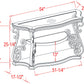 Glass Top Accent Table, Sofa Table with 3 shelves and Scroll Metal Legs.