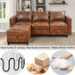 3-Piece Combination Convertible Brown Sleeper Sofa Set with Storage