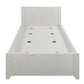 Twin Size Wood Platform Bed with Reversible Pull-out Storage Drawer Under, Gray Wood Grain