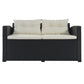 9-piece Beige Cushion and Black Rattan Outdoor Patio Sectional Sofa Set, for Garden, Backyard, Porch and Poolside
