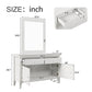 6 Pieces Traditional Style White Queen Bedroom Set With 2 Nightstands, Tall Dresser, and Wide Dresser/Cabinet/Chest with a Mirror