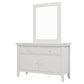 6 Pieces Traditional Style White Queen Bedroom Set With 2 Nightstands, Tall Dresser, and Wide Dresser/Cabinet/Chest with a Mirror