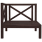 4-Piece, X-Back Sectional Patio Sofa Seating Set with Dark Brown Wood, Beige Cushions and Table