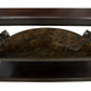 Glass Top Accent Table, Sofa Table with 3 shelves and Scroll Metal Legs.