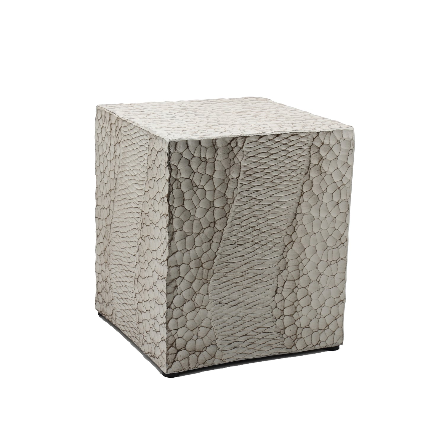 Wood-Like Stool, Side Table, End Table,  Accent Table Square, Bench Ottoman, Antique White
