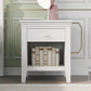6 Pieces Traditional Style White Queen Bedroom Set With 2 Nightstands, Tall Dresser, and Wide Dresser/Cabinet/Chest with a Mirror