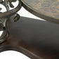 Glass Top Accent Table, Sofa Table with 3 shelves and Scroll Metal Legs.