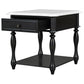 Classic Black and White End Table with Drawer and Bottom Shelf