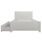 Twin Size Wood Platform Bed with Reversible Pull-out Storage Drawer Under, Gray Wood Grain