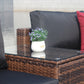 10-Piece Outdoor Patio, Convertible, Brown Sectional Set with Black Cushions and and Cover