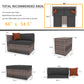 10-Piece Outdoor Patio, Convertible, Brown Sectional Set with Black Cushions and and Cover