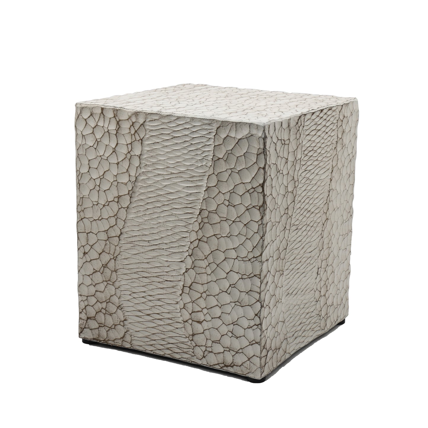 Wood-Like Stool, Side Table, End Table,  Accent Table Square, Bench Ottoman, Antique White