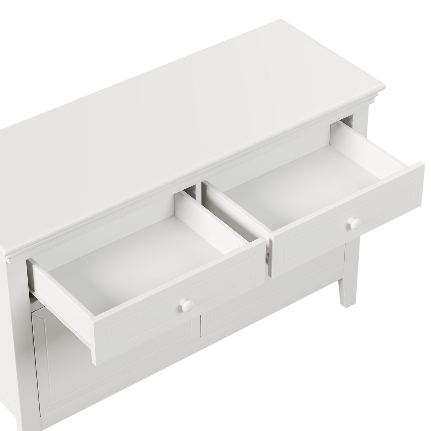 6 Pieces Traditional Style White Queen Bedroom Set With 2 Nightstands, Tall Dresser, and Wide Dresser/Cabinet/Chest with a Mirror