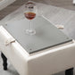Velvet Upholstered Accent Chair Set with Ottoman, Button Tufted, Storage Ottoman with Tray, Contemporary Style