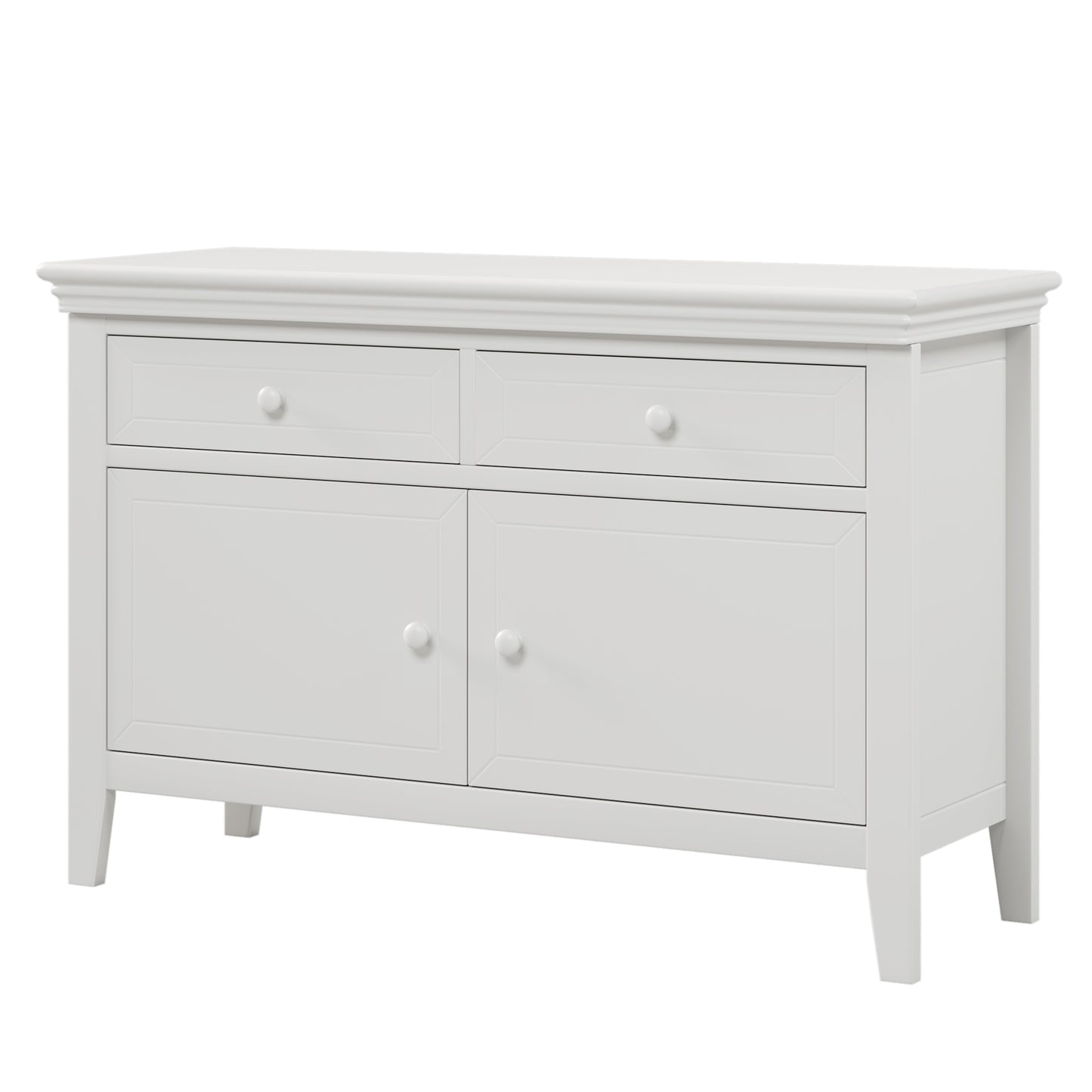 6 Pieces Traditional Style White Queen Bedroom Set With 2 Nightstands, Tall Dresser, and Wide Dresser/Cabinet/Chest with a Mirror