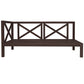 4-Piece, X-Back Sectional Patio Sofa Seating Set with Dark Brown Wood, Beige Cushions and Table